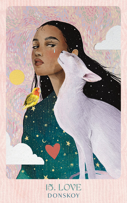 Ask the Feline Sages Oracle featuring illustrated cat spirit guides by Ana Novaes with guidebook by Tess Whitehurst.