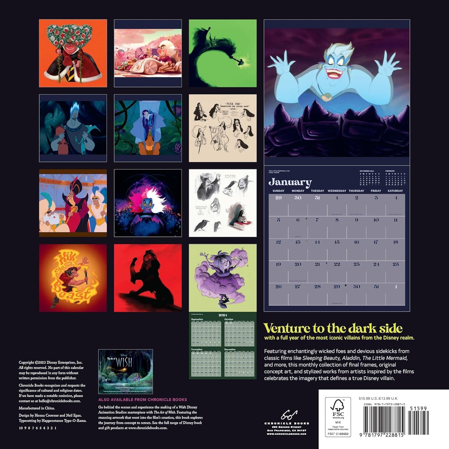 Disney Villains 2025 Wall Calendar