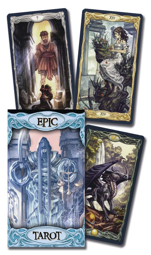 Epic Tarot deck with detailed symbolic artwork and rare out of print design