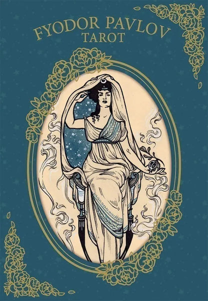 Fyodor Pavlov Tarot deck featuring inclusive hand-painted tarot artwork with gilded edges.