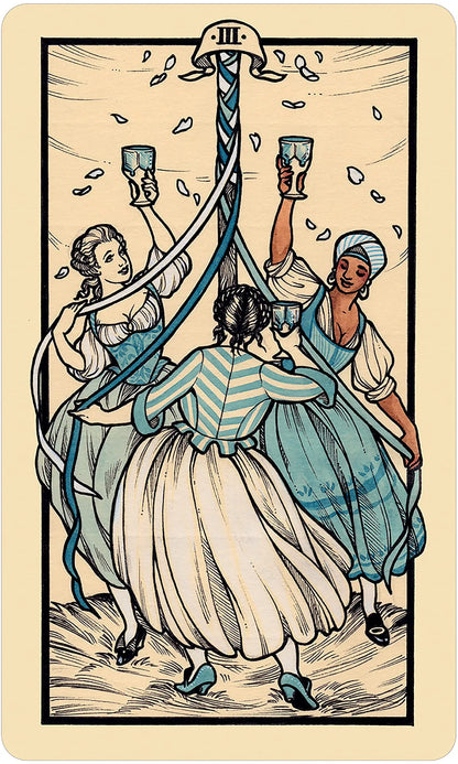 Fyodor Pavlov Tarot deck featuring inclusive hand-painted tarot artwork with gilded edges.