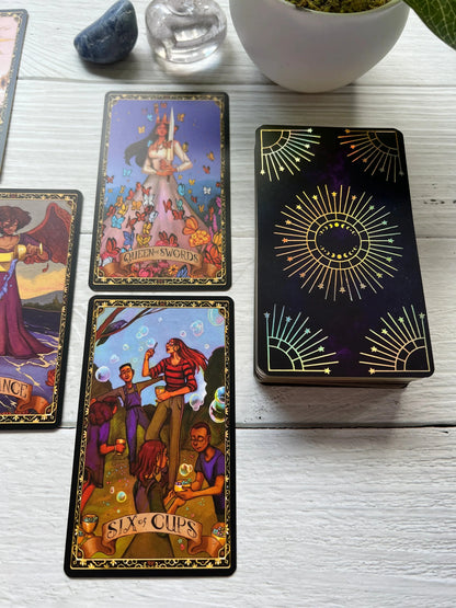 Cosmic Wisdom Tarot limited edition deck with gold edges and magnetic box.