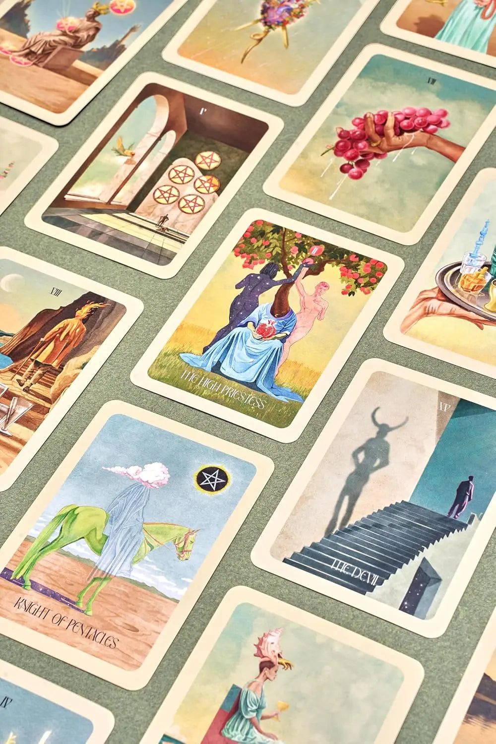 Infinite door tarot cards The high priestess, the devil m Knight of pentacles 