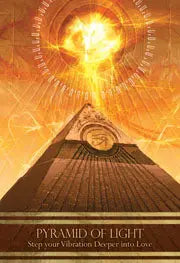 Image depicting a pyramid with a fiery sun blazing down for vibrational power 