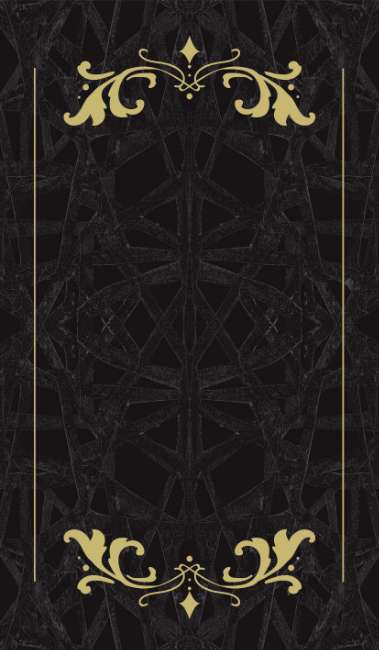 Decorative black book cover with gold intricate patterns Les Vampires Oracle redesigned edition gothic oracle deck by Lucy Cavendish with artwork by Jasmine Becket-Griffith.