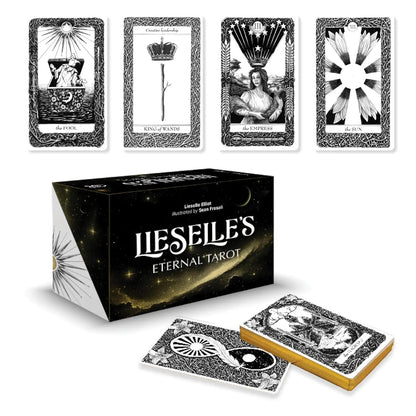 Lieseles Eternal Tarot cards with tarot card box on a white background