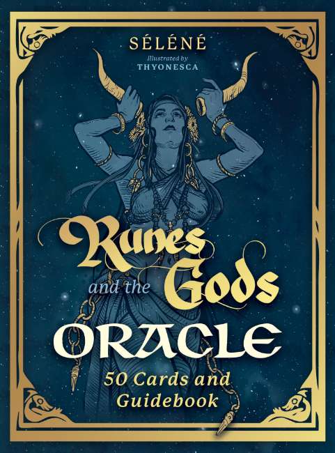 Runes and the Gods Oracle deck featuring Norse runes and mythological gods illustrated by Thyonesca.
