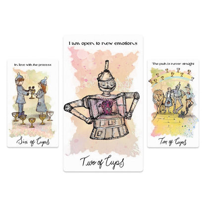 Tarocle of Oz tarot and oracle deck featuring illustrated characters from the Land of Oz with guidebook.