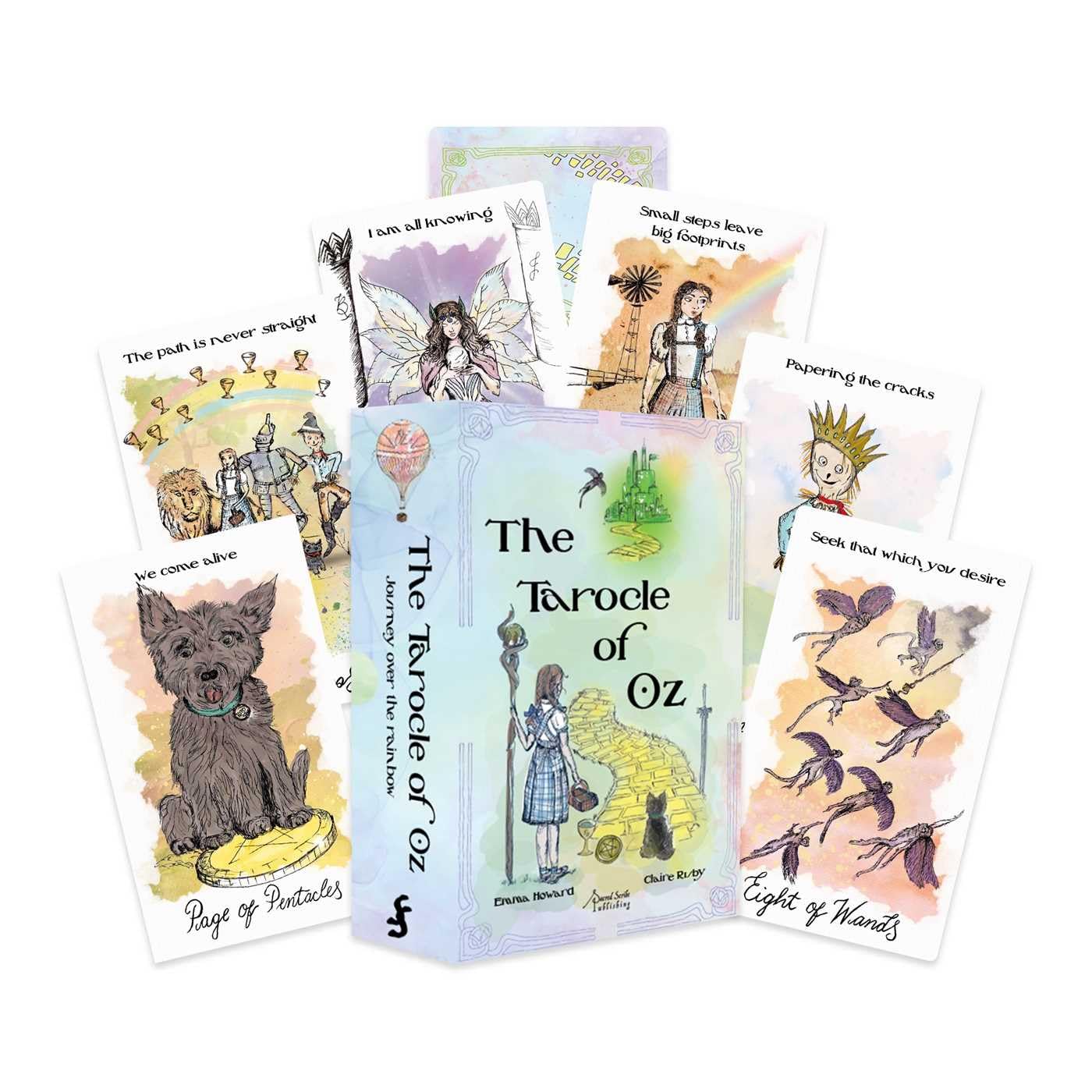 Tarocle of Oz tarot and oracle deck featuring illustrated characters from the Land of Oz with guidebook.