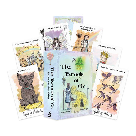 Tarocle of Oz tarot and oracle deck featuring illustrated characters from the Land of Oz with guidebook.