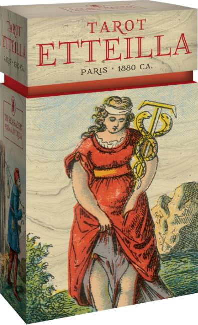 Tarot Etteilla Anima Antiqua limited edition tarot deck inspired by historic 19th century Etteilla tarot.