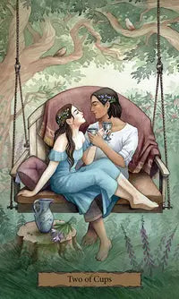 Tarot of the Witch’s Garden deck featuring cottagecore style tarot cards with floral and nature imagery.