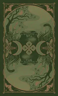 Tarot of the Witch’s Garden deck featuring cottagecore style tarot cards with floral and nature imagery.