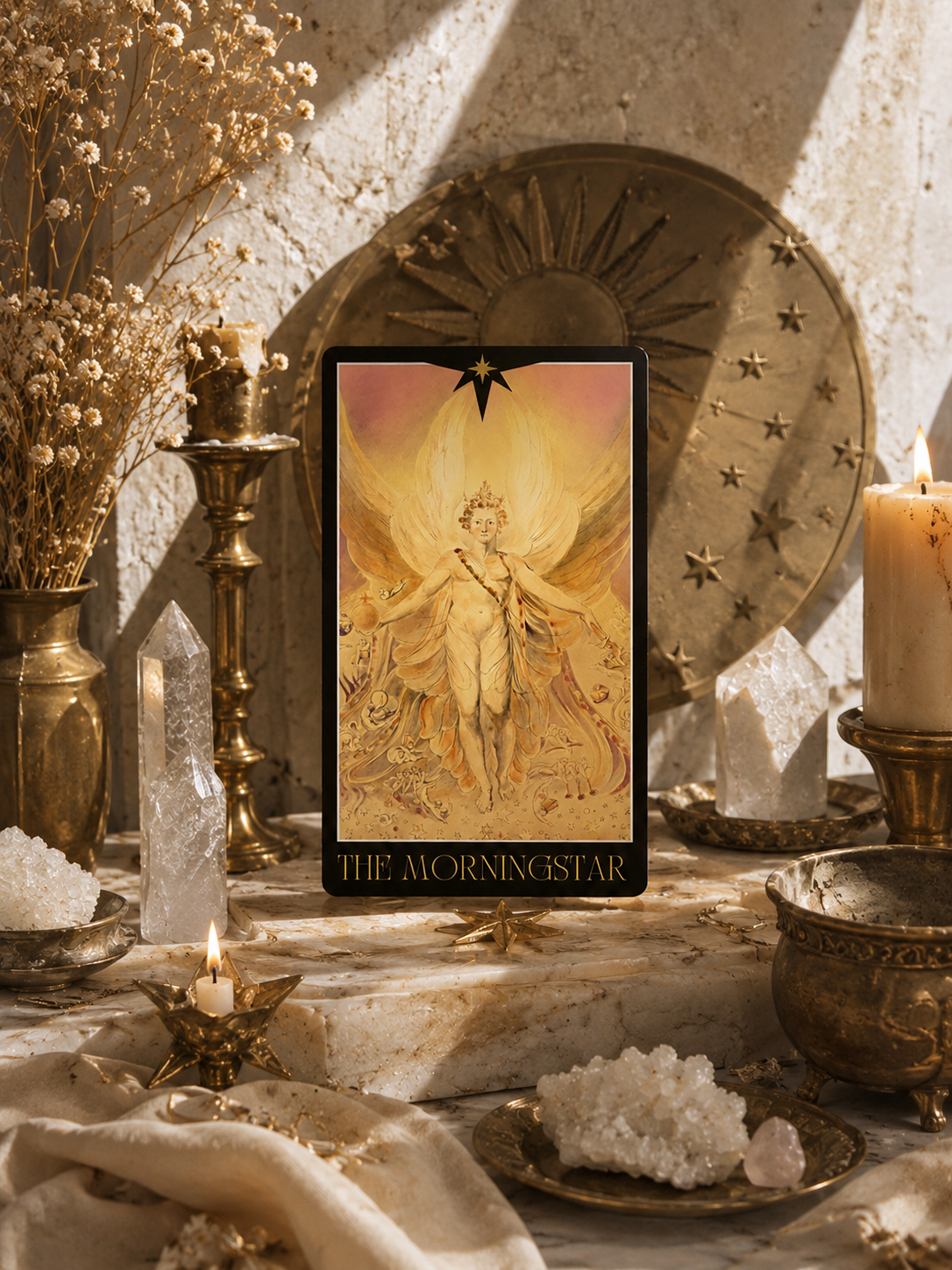 Venus Morningstar Tarot Dark Edition 2nd Edition featuring classical fine art imagery, mythological symbolism, dark borders, and premium gilded presentation.