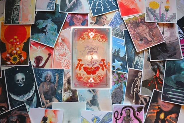 Yukika Tarot deck by Stasia Burrington with soft watercolor artwork and indie tarot aesthetic