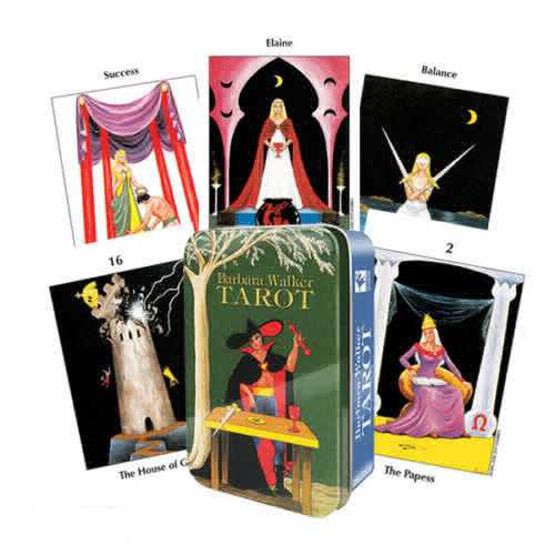 Barbara Walker Tarot cards with various card illustrations on a white background