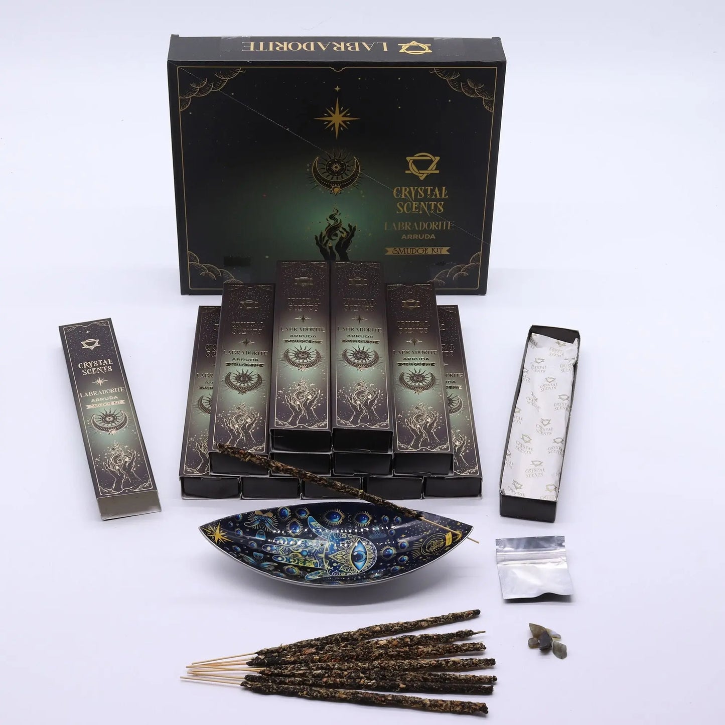 Labradorite Crystal Scents Smudge Incense - Arruda AW Dropship UK