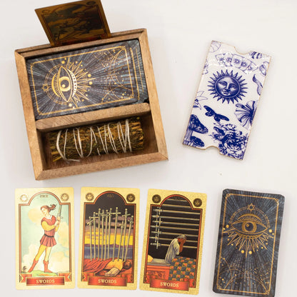 Two Section Tarot Box with Card Holder AW Dropship UK