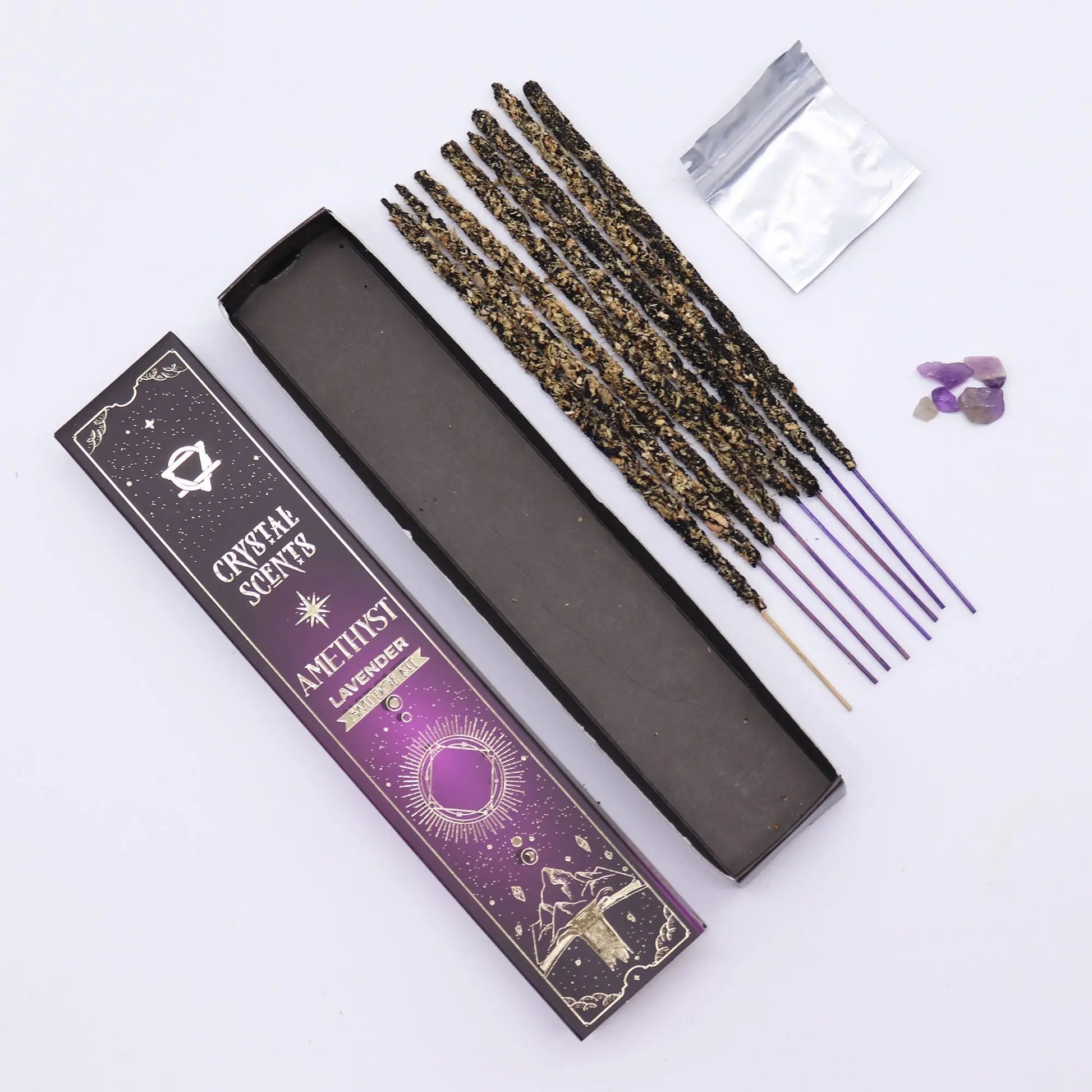 Amethyst Crystal Scents Smudge Incense - Lavender AW Dropship UK