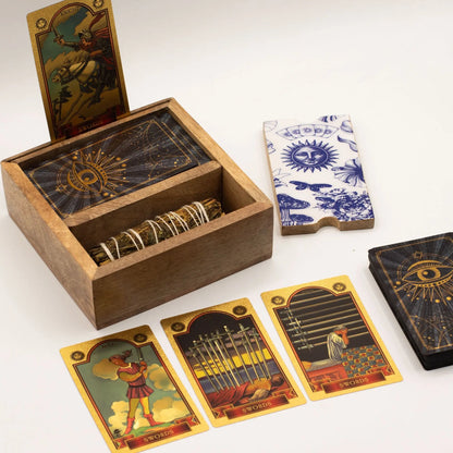 Two Section Tarot Box with Card Holder AW Dropship UK