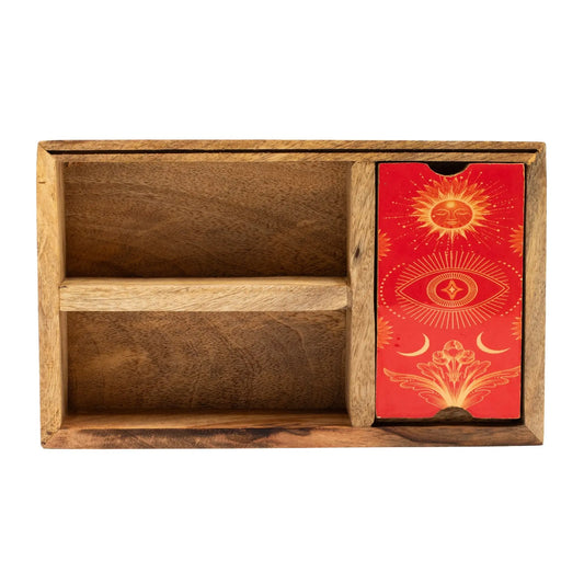 Three Section Tarot Box with Card Holder AW Dropship UK