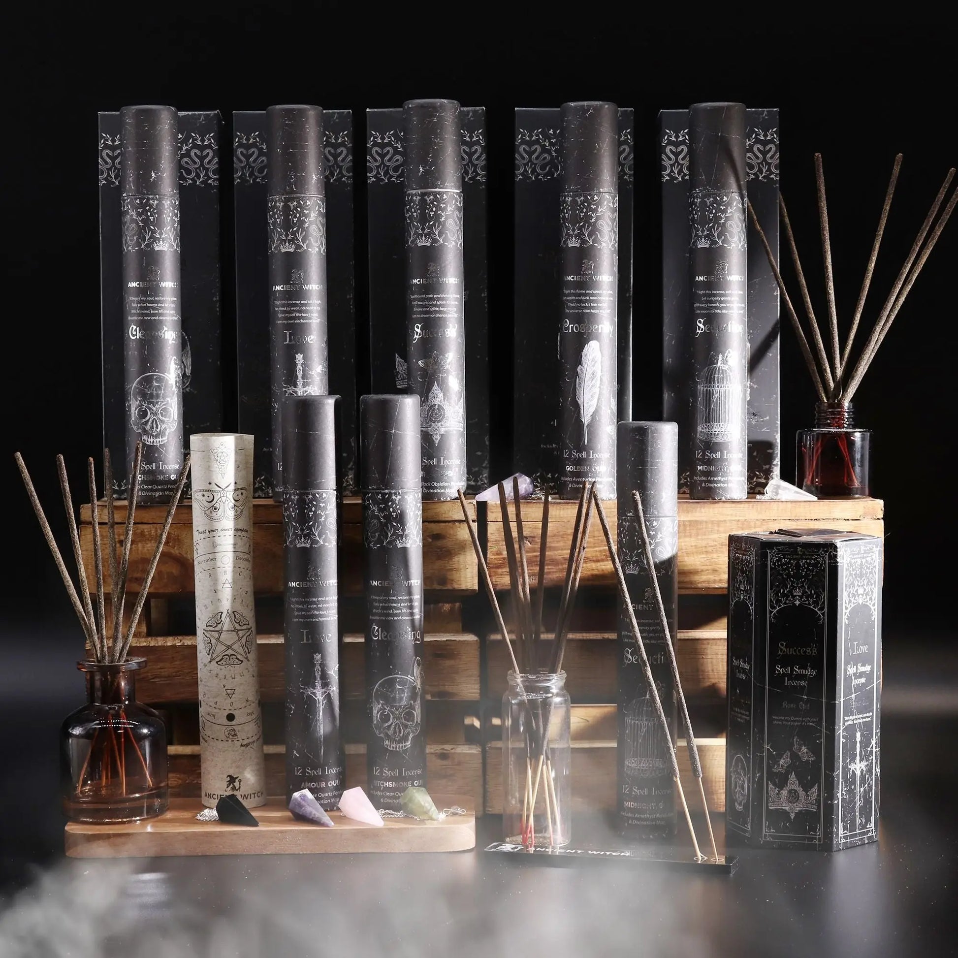 Pyramid Shape Display Incense - Set of 5 Ancient Witch Scents & Spells AW Dropship UK
