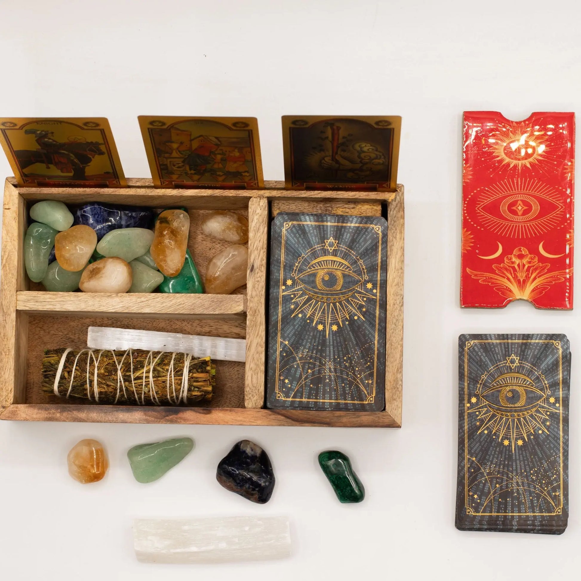Three Section Tarot Box with Card Holder AW Dropship UK