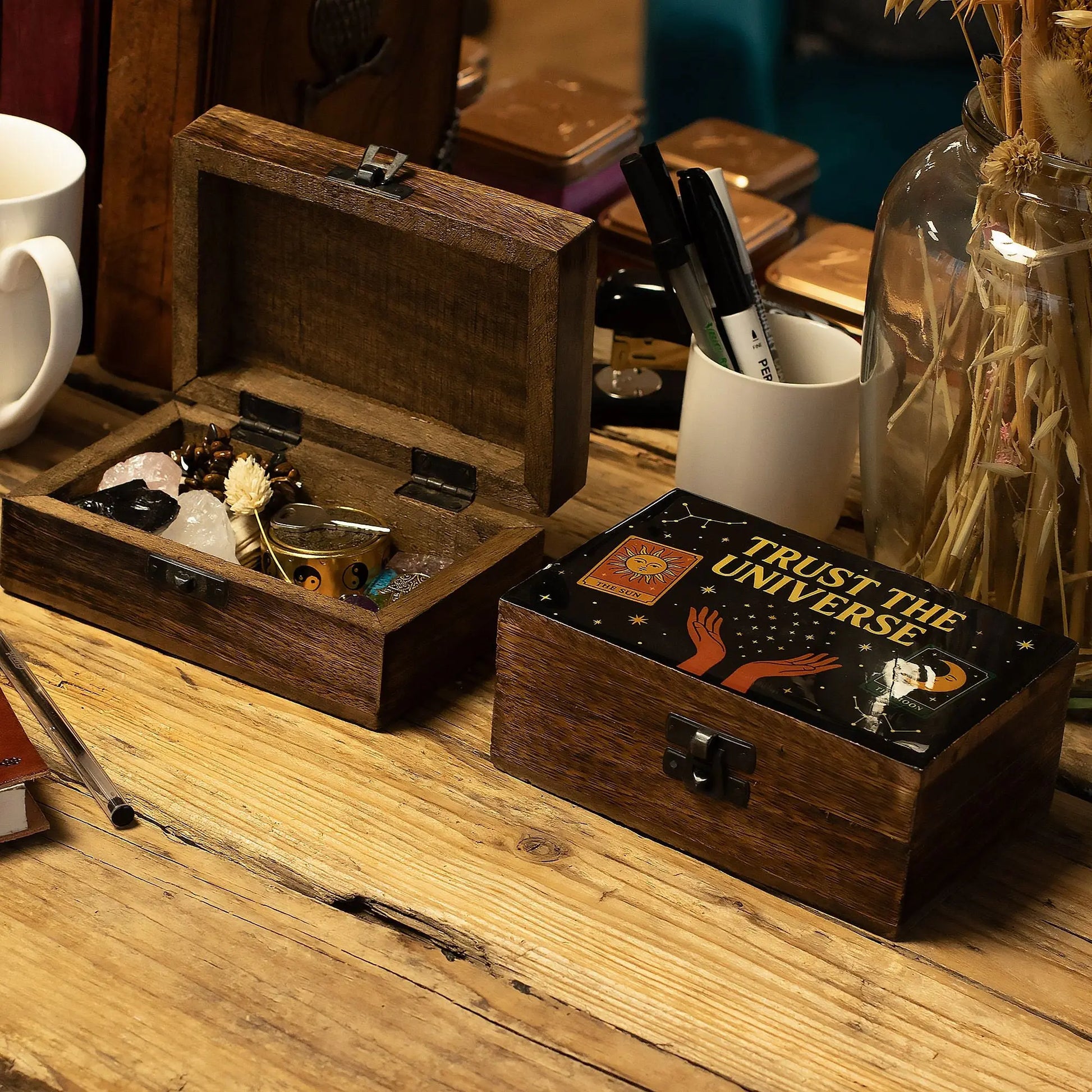 Medium Enamelled Box  - Trust the Universe AW Dropship UK