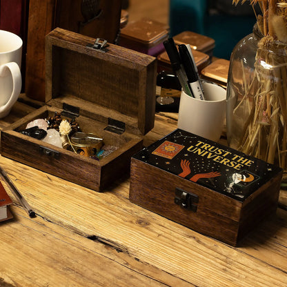 Medium Enamelled Box  - Trust the Universe AW Dropship UK