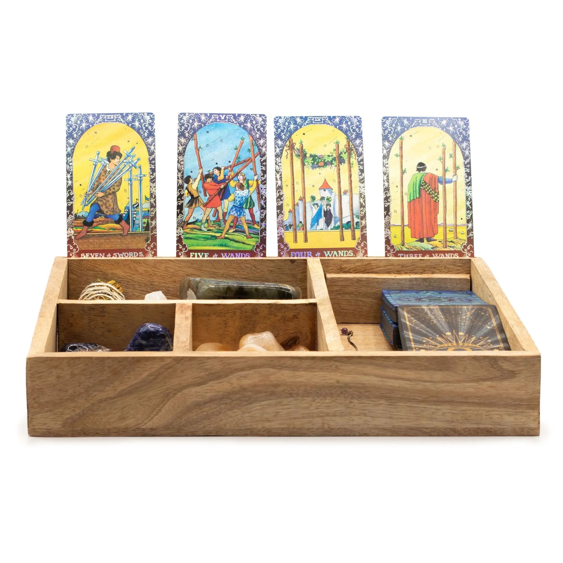 Four Section Tarot Box with Card Holder AW Dropship UK