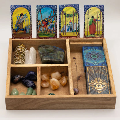 Four Section Tarot Box with Card Holder AW Dropship UK