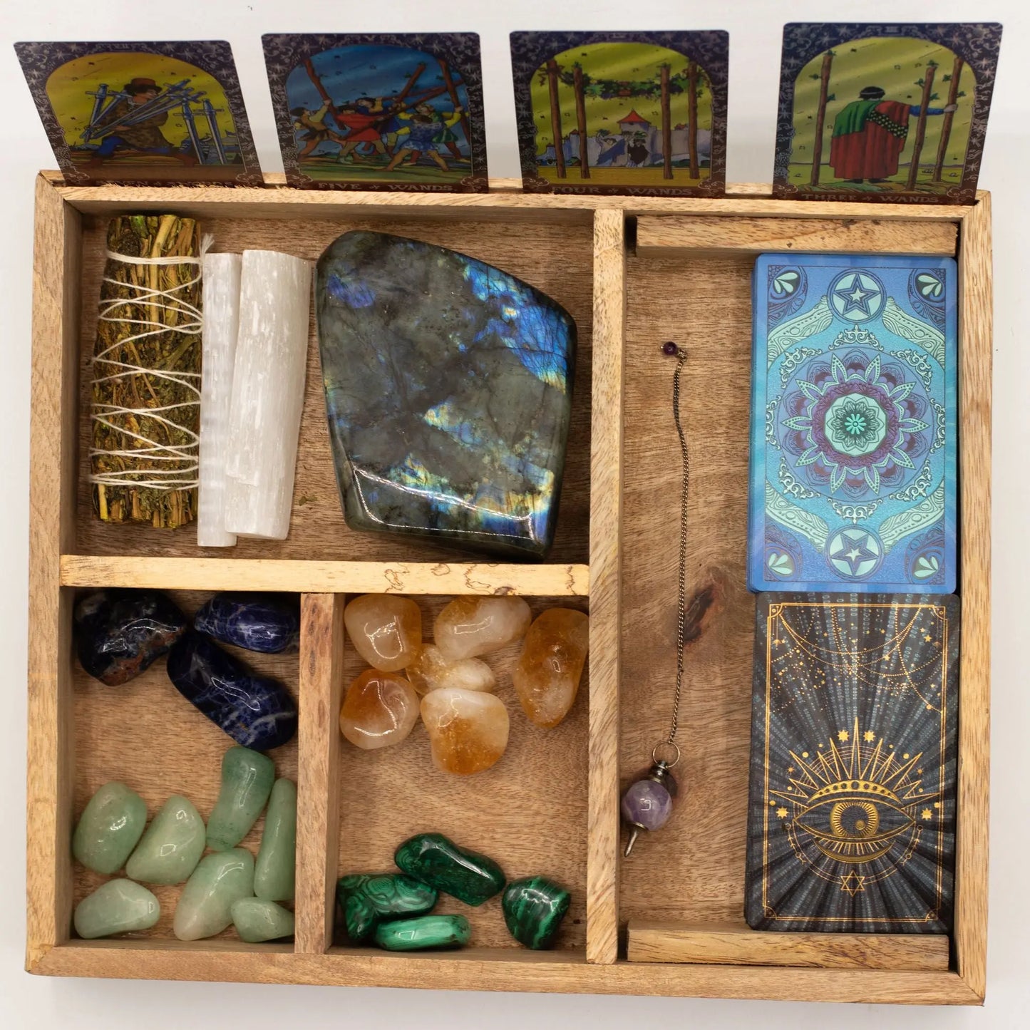 Four Section Tarot Box with Card Holder AW Dropship UK