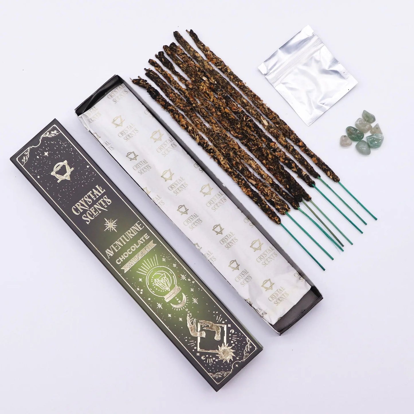 Aventurine Crystal Scents Smudge Incense - Chocolate AW Dropship UK