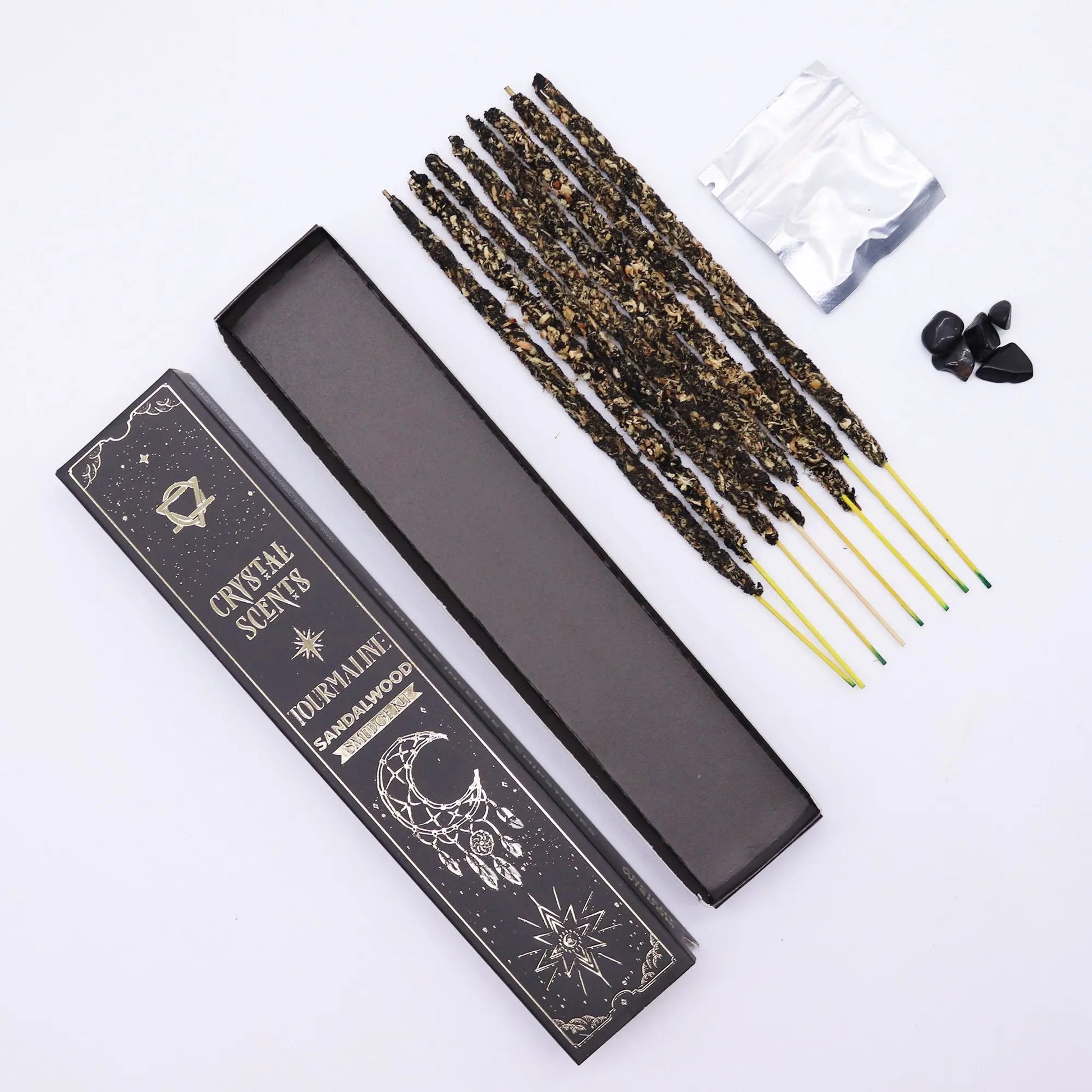 Tourmaline Crystal Scents Smudge Incense - Sandalwood AW Dropship UK