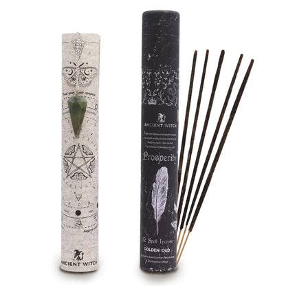 Ancient Witch Spell Incense - Prosperity - Aventurine Pendulum AW Dropship UK