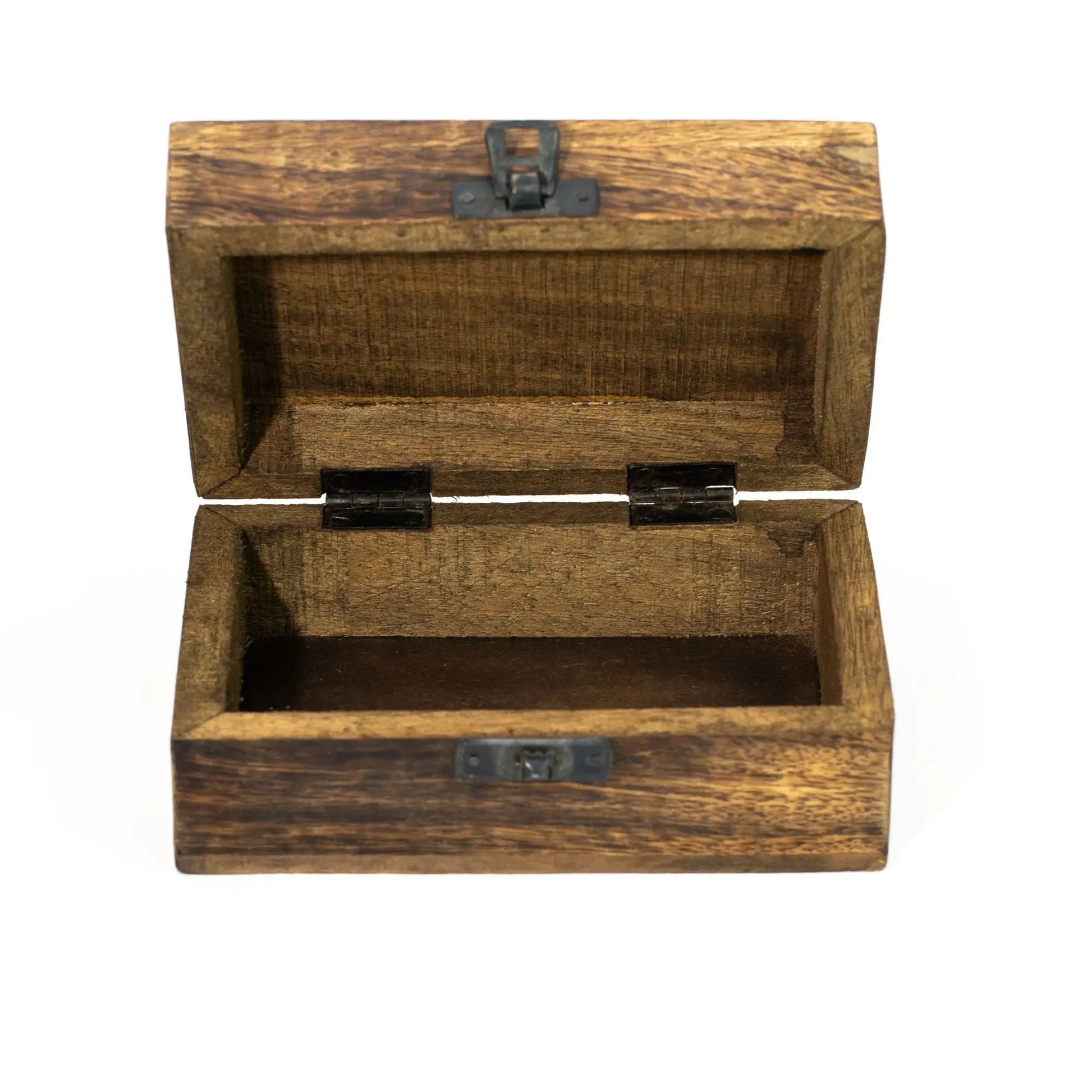Medium enamelled tarot box with moon phases design and mango wood finish.