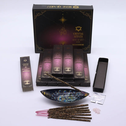 Rose Quartz Crystal Scents Smudge Incense - Rose AW Dropship UK