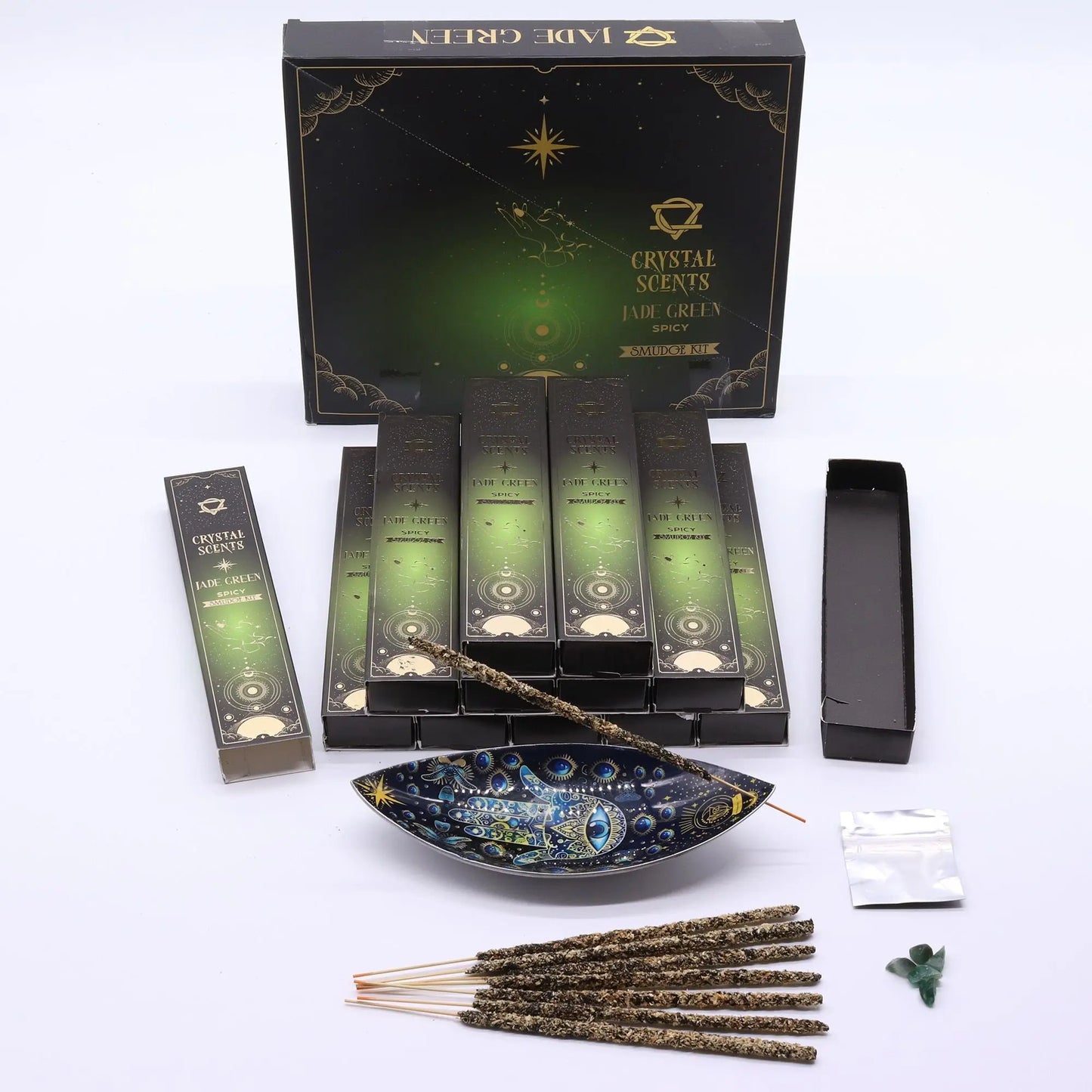 Jade Crystal Scents Smudge Incense - Spicy AW Dropship UK
