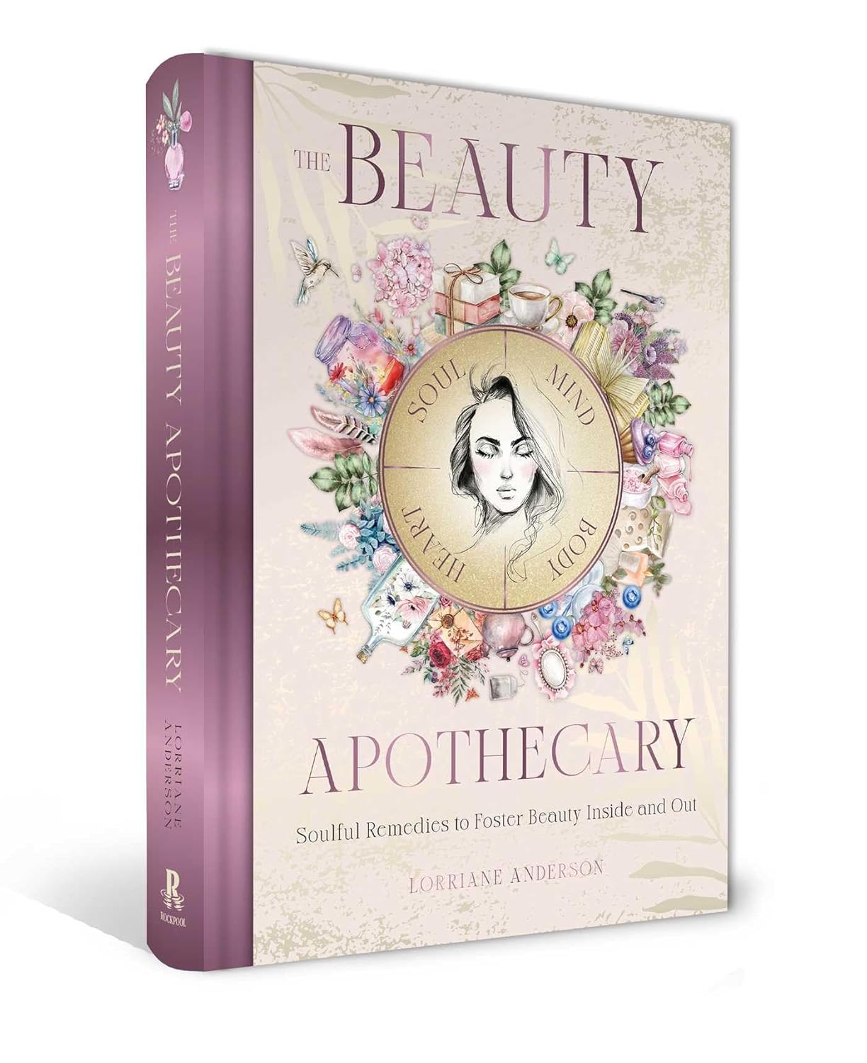 Book titled 'The Beauty Apothecary' with decorative cover on a white background