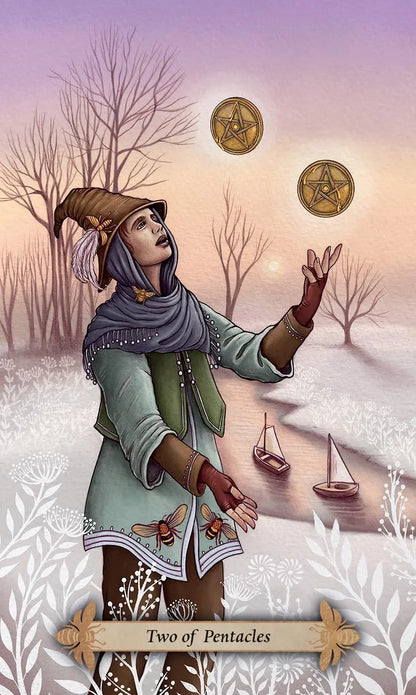 Bee Tarot by Kristoffer Hughes featuring beautiful bee-inspired artwork, honeycomb symbolism, nature themes, and a full-colour companion guidebook.