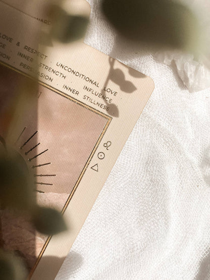 Lucid Dreams Beginner's Tarot Beige Edition IV by ST. SOLEIL with gold foil cards, matte gold edges and guidebook