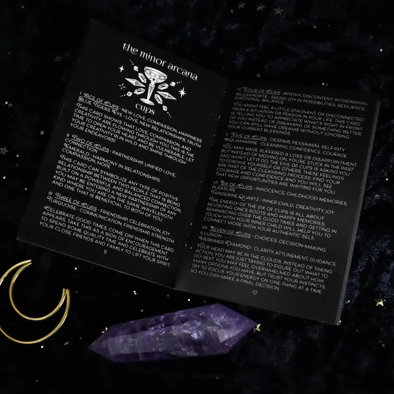 Mini Crystalstruck Tarot Gold Edition pocket tarot deck with gold holographic details.