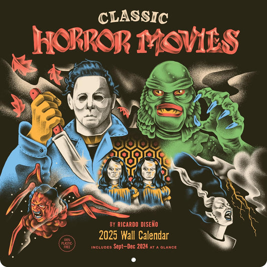 Classic Horror Movies 2025 Wall Calendar