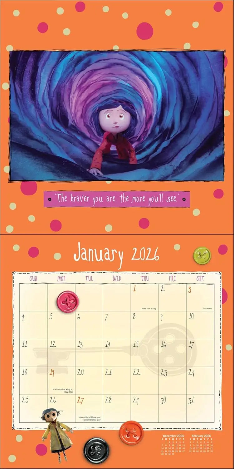 Coraline 2026 Wall Calendar (Includes Full-Color Poster) - Oneness emporium