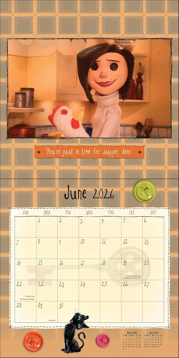 Coraline 2026 Wall Calendar (Includes Full-Color Poster) - Oneness emporium