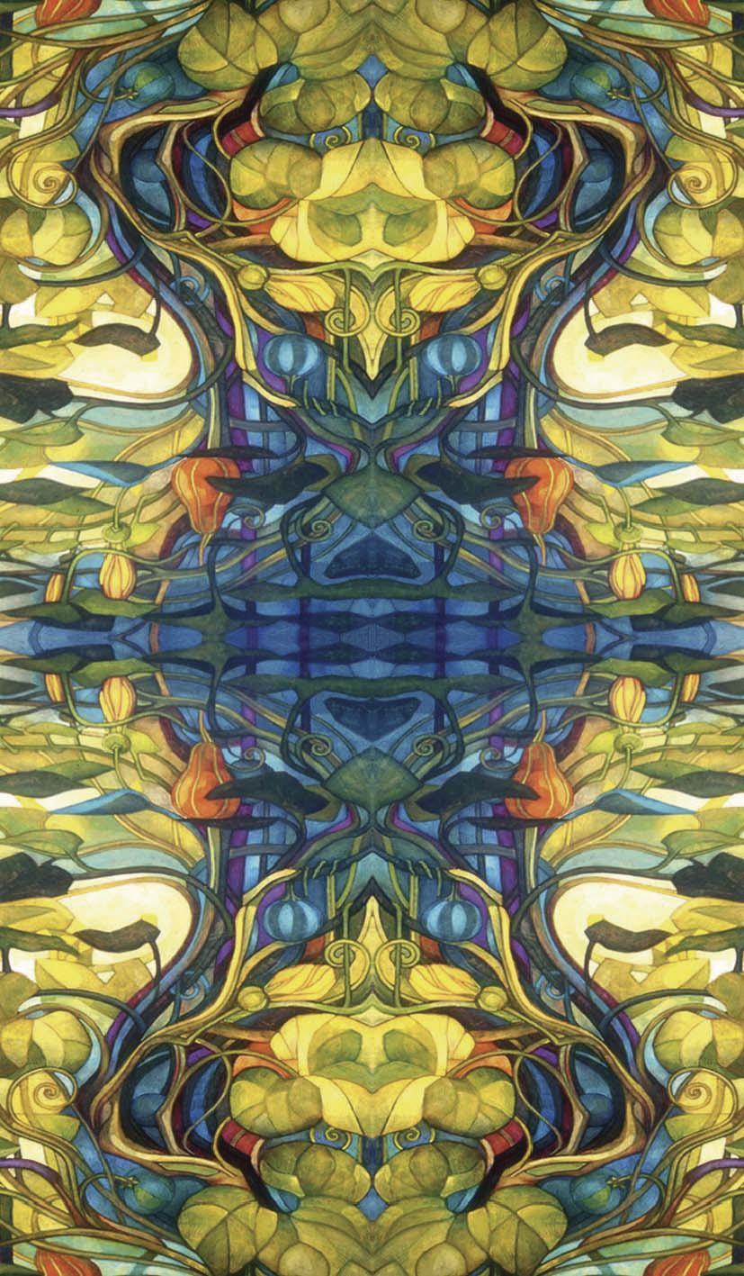 Colorful abstract design with intricate patterns and vibrant colors