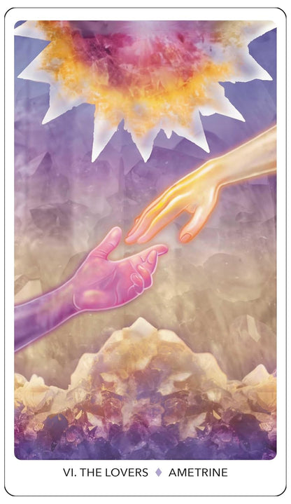 Crystal Keys tarot Dina Roseburg and Amalia Drewes. Published by Weiser books, Available at Oneness Emporium