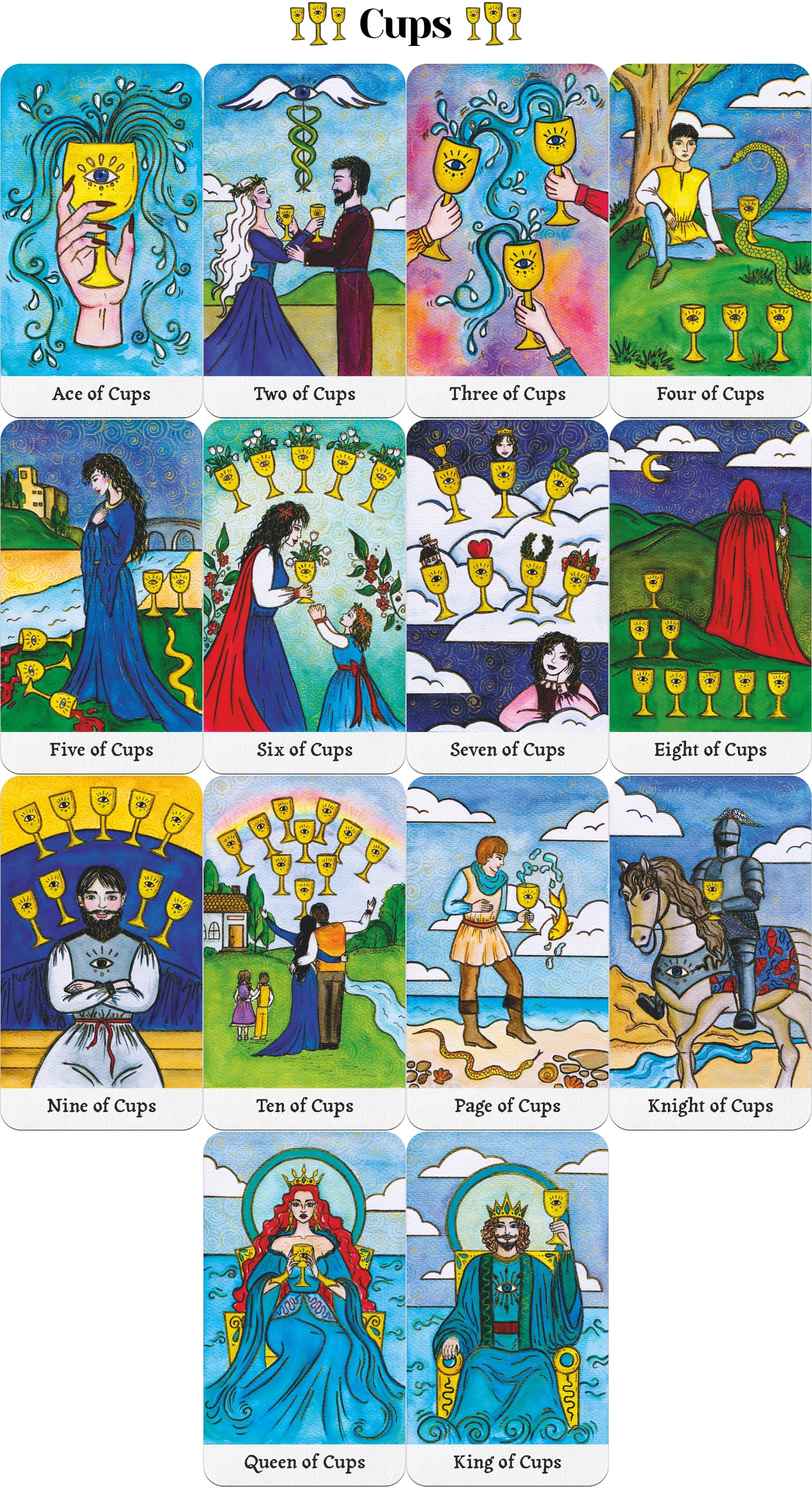 Oculus et Serpentibus Tarot deck featuring mystical eye and serpent imagery inspired by the Rider-Waite-Smith tarot tradition.