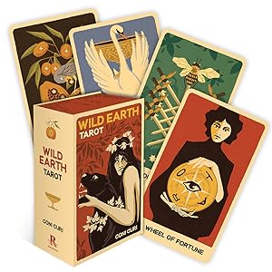 Wild Earth Tarot by Coni Curi featuring botanical illustrations, vintage-inspired artwork, Tarot de Marseille symbolism, and nature-based imagery.