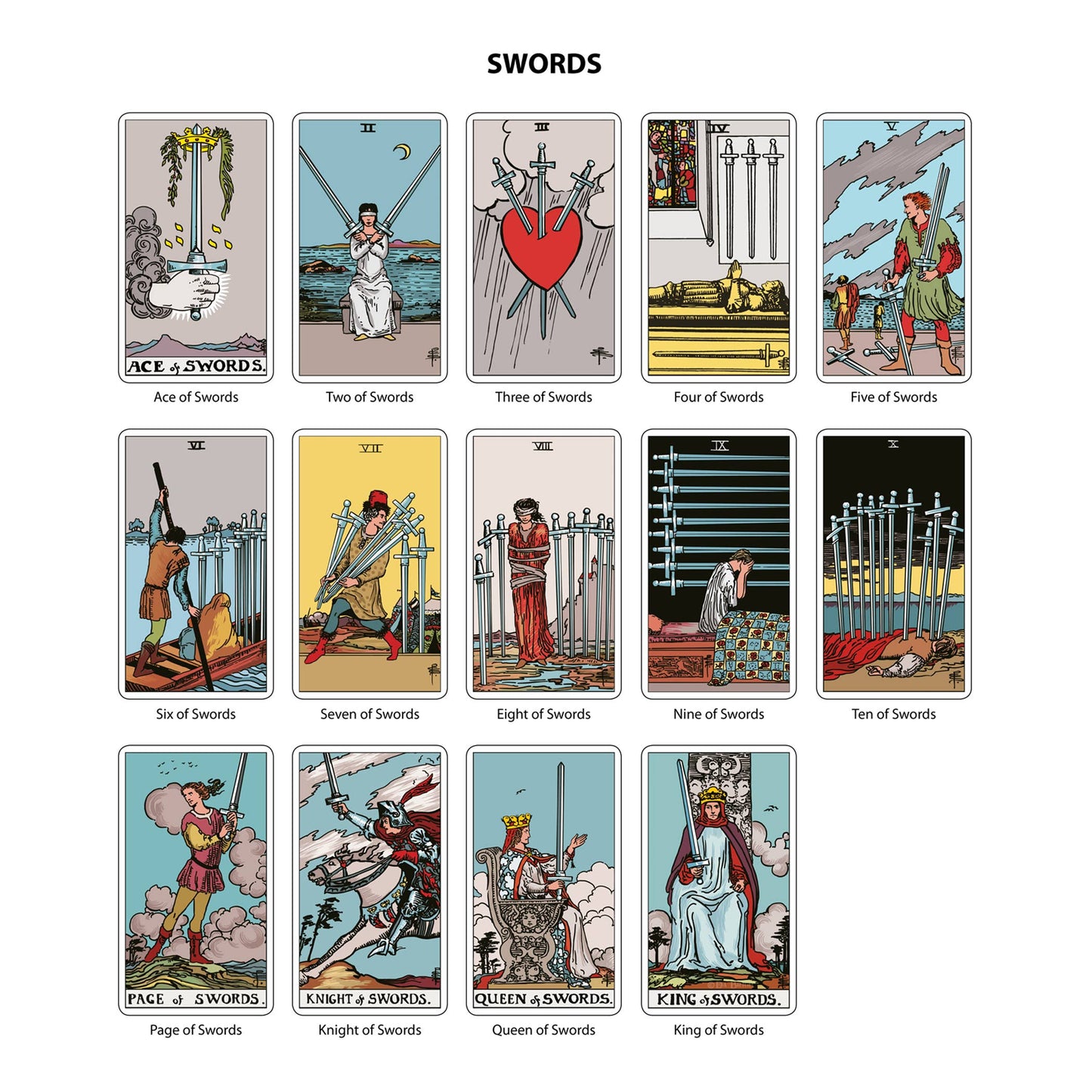 Original Tarot cards deck with simple symbolic design alternative to Rider Waite tarot